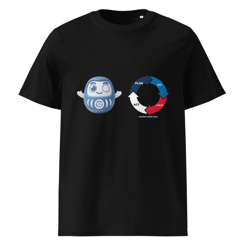 PDCA Cycle Kaizen T-Shirt - Daruma Wheel (Black)