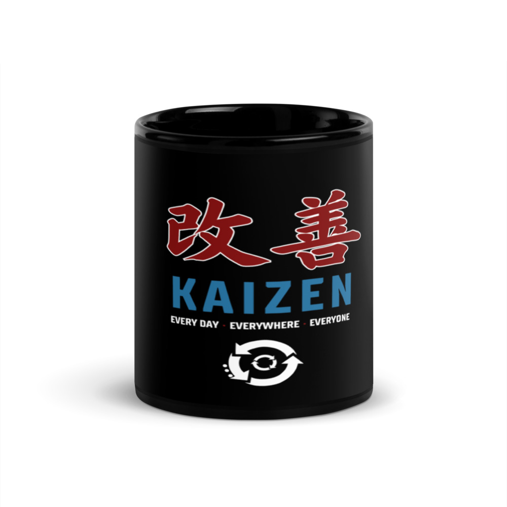 Daily Kaizen Reminder Mug — Continuous Improvement (Black)