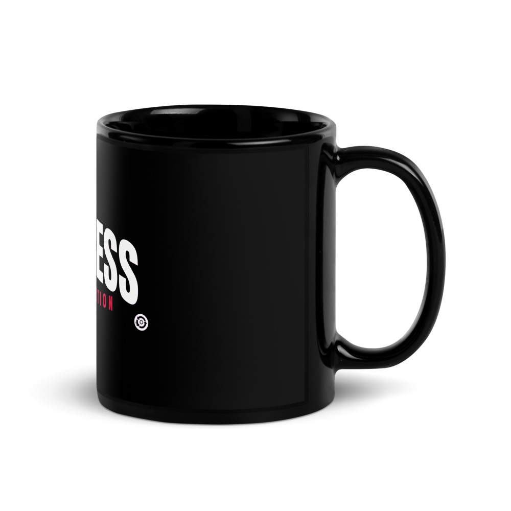 Progress Not Perfection Kaizen Mug - White on Black - Image 3